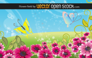 free vector Flower Vector Field